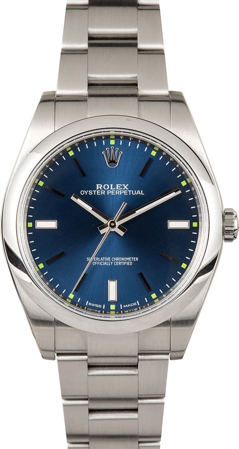 rolex oyster perpetual 39 blue|rolex oyster perpetual 39 114300.